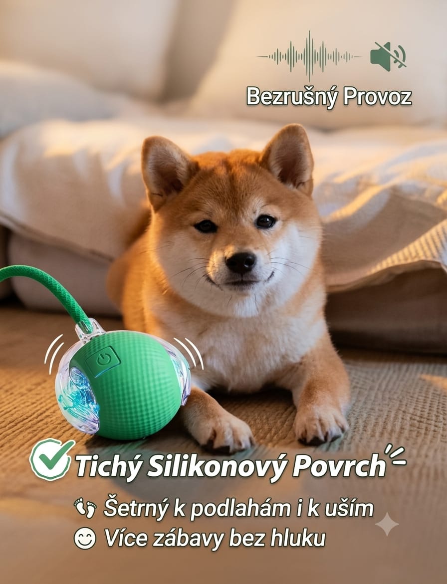 Interaktivní míček s peříčkem – Hračka pro kočky a psy 🐾